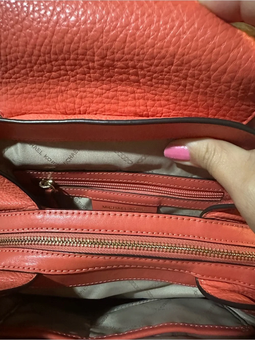 Michael Kors Coral Pink Leather Backpack